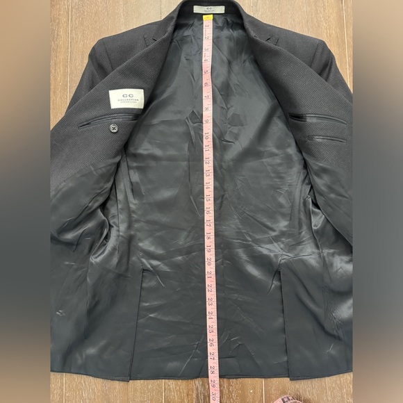 Corneliani CC Collection Black/Gray Check Peak Lapel Wool Blazer EU 50 US 40R - Picture 6 of 8